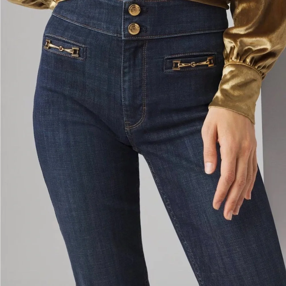 WHBM HIGH RISE HORSE-BIT SLIM FIT JEANS IN CURVY CUT SIZE 12 - Picture 3 of 5